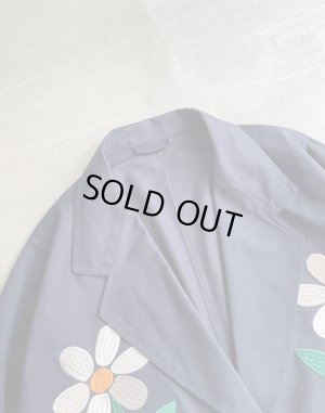 画像2: EFILEVOL Flower Embroidery Big Jacket Navy