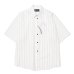画像1: THE NERDYS FLAX Stripe Linen Short Sleeve Shirt (1)