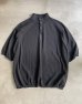 画像1: THE NERDYS Organic Cotton Stand collar Polo Shirt Black (1)