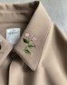 画像1: THE NERDYS Flower Embroidery Shirt Brown (1)
