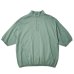 画像1: THE NERDYS Organic Cotton Stand collar Polo Shirt Sage (1)