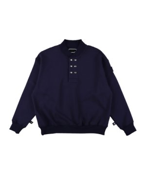 画像1: PHINGERIN DOUBLE HENLEY SWEATSHIRT NAVY