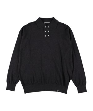 画像1: PHINGERIN DOUBLE KNIT POLO CHARCOAL