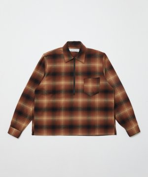 画像1: BAL FLANNEL HALF ZIP SHIRT