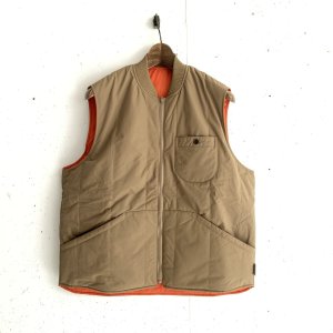 画像1: PWA TWO-FACE QUILTED VEST CINNAMON ORANGE