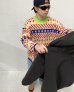 画像6: gim context Clown Circus Border Long Sleeve Knit-T Red