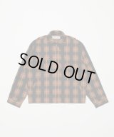 BAL PLAID ZIP SHIRT BLOUSON BROWN