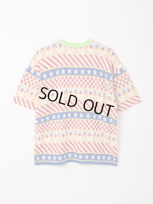 画像3: gim context Clown Circus Border Half Sleeve Knit-T Red