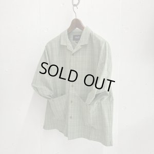 画像1: PWA LINEN MIX O/C SHIRT GREEN CHECK