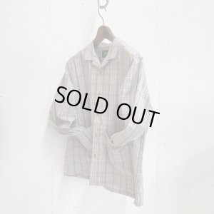 画像1: PWA LINEN MIX O/C SHIRT BEIGE CHECK