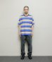 画像5: BAL GRADIENT STRIPE CREW NECK TEE BLUE