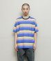 画像3: BAL GRADIENT STRIPE CREW NECK TEE BLUE