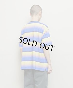 画像4: BAL GRADIENT STRIPE CREW NECK TEE BLUE