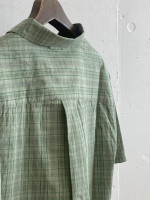 画像4: PWA LINEN MIX P/O SHIRT GREEN CHECK