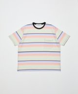 BAL GRADIENT STRIPE CREW NECK TEE PINK