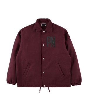 画像1: PHINGERIN WOOL MELTON COACH JACKET BURGUNDY