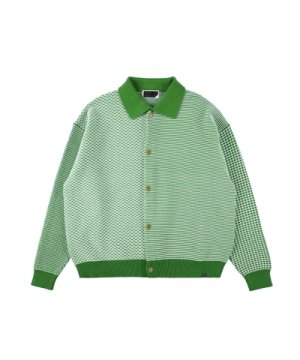 画像1: PHINGERIN MULTI KNIT SHIRT JACKET GREEN