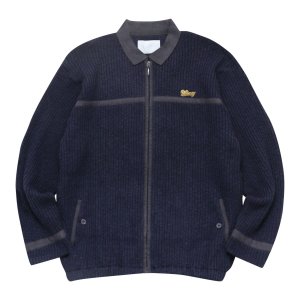 画像1: WHIMSY Low Gauge Knit Jacket Navy