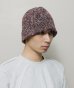 画像2: BAL MIXED HAND KNIT BUCKET HAT BURGUDY (2)