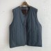 画像1: PWA WASHABLE REFINE-WOOL CHK RV VEST CHARCOAL (1)