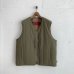 画像1: PWA WASHABLE REFINE-WOOL CHK RV VEST OLIVE (1)