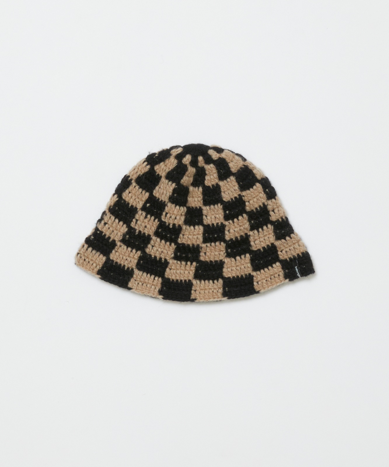 BAL CHECKERED HAND KNIT BUCKET HAT BROWN