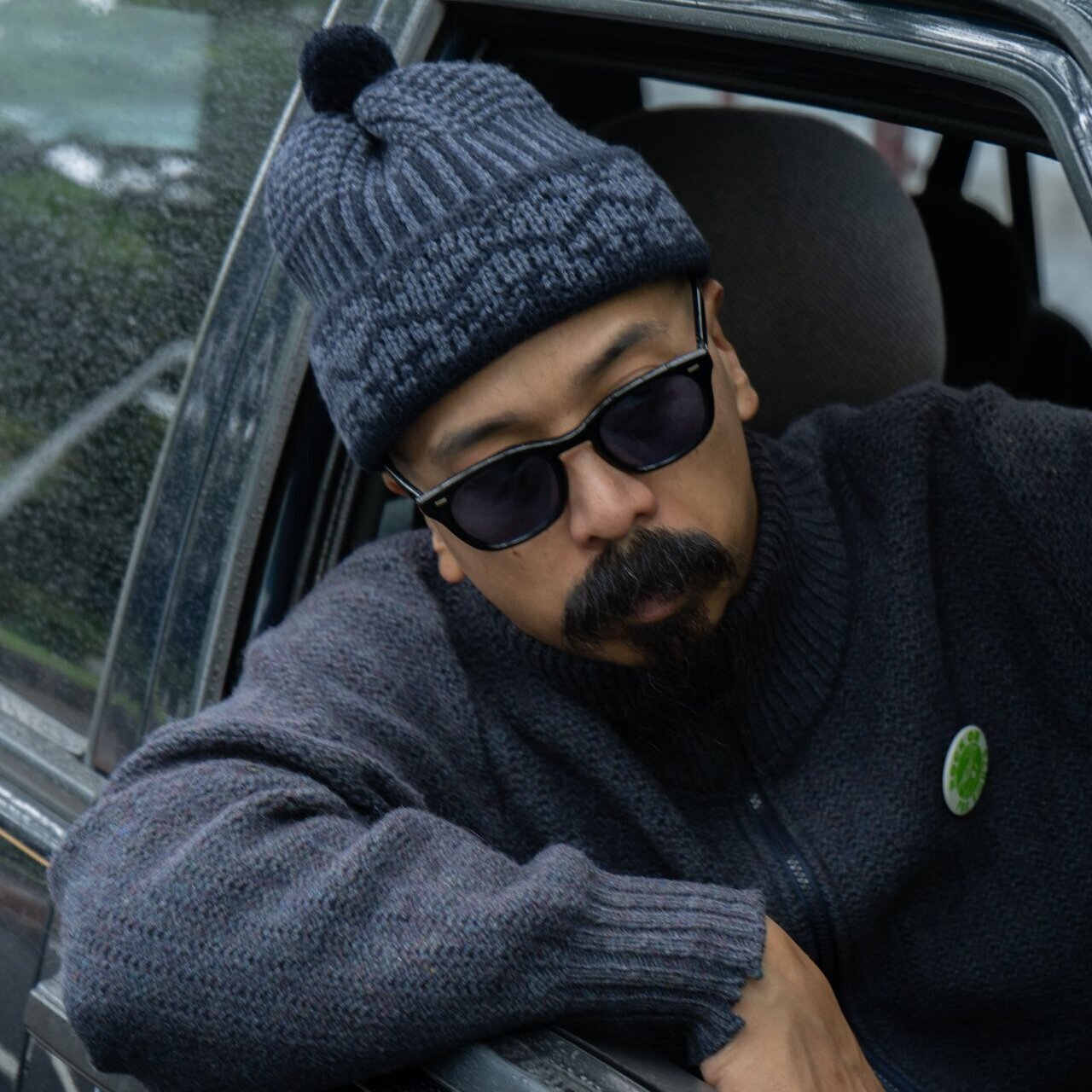 USUAL THINGS SCRUTINY Jacquard Beanie Navy