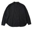 画像1: bukht NEW BAND COLLAR SHIRTS OVER DYE BLK (1)