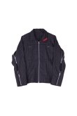 画像1: PHINGERIN ZIP RUN JACKET WOOL ネイビーチェック (1)