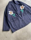 画像4: EFILEVOL Flower Embroidery Big Jacket Navy (4)