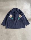 画像1: EFILEVOL Flower Embroidery Big Jacket Navy (1)