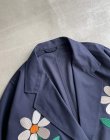 画像2: EFILEVOL Flower Embroidery Big Jacket Navy (2)