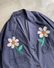 画像3: EFILEVOL Flower Embroidery Big Jacket Navy (3)