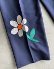 画像4: EFILEVOL Flower Embroidery 2 Tucks Slacks Navy (4)