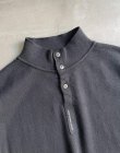 画像2: THE NERDYS Organic Cotton Stand collar Polo Shirt Black (2)