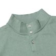 画像2: THE NERDYS Organic Cotton Stand collar Polo Shirt Sage (2)
