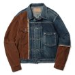 画像1: ROTOL FRANKEN DENIM/CORDUROY JACKET DAMAGED (1)