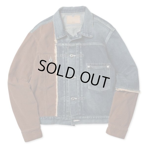 画像1: ROTOL FRANKEN DENIM/CORDUROY JACKET DAMAGED (1)