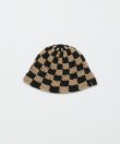 画像1: BAL CHECKERED HAND KNIT BUCKET HAT BROWN (1)