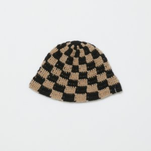 画像: BAL CHECKERED HAND KNIT BUCKET HAT BROWN