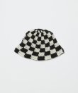 画像1: BAL CHECKERED HAND KNIT BUCKET HAT BLACK (1)