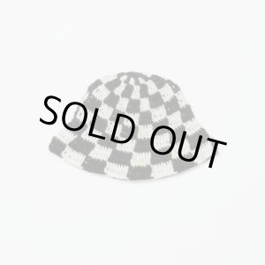 画像: BAL CHECKERED HAND KNIT BUCKET HAT BLACK