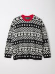 画像1: gim context Clown Circus Border Long Sleeve Knit-T Black (1)