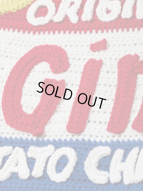 画像1: gim context GIM Potato Chips Hand-crochet Half SleeveT-shirt Black (1)