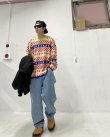 画像7: gim context Clown Circus Border Long Sleeve Knit-T Red (7)