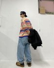 画像8: gim context Clown Circus Border Long Sleeve Knit-T Red (8)