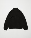 画像2: BAL DETACHABLE SLEEVE GRID FLEECE PULL OVER BLACK (2)