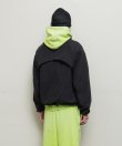 画像5: BAL DETACHABLE SLEEVE GRID FLEECE PULL OVER BLACK (5)