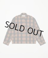 画像: BAL PLAID ZIP SHIRT BLOUSON BROWN