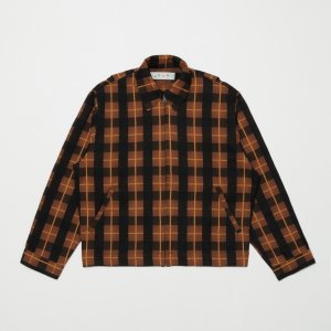 画像: BAL PLAID ZIP SHIRT BLOUSON BROWN